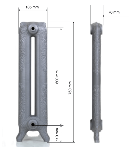 Чугунный радиатор GuRaTec Merkur 760 11 секций 7748 - Вид №6