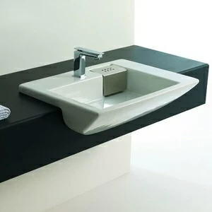 TFL009 Полувстраиваемая раковина консольная 50 см белая ArtCeram Washbasins