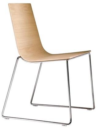 Andreu World Стул штабелируемый на санках из дуба Lineal Si0582 - Вид №9