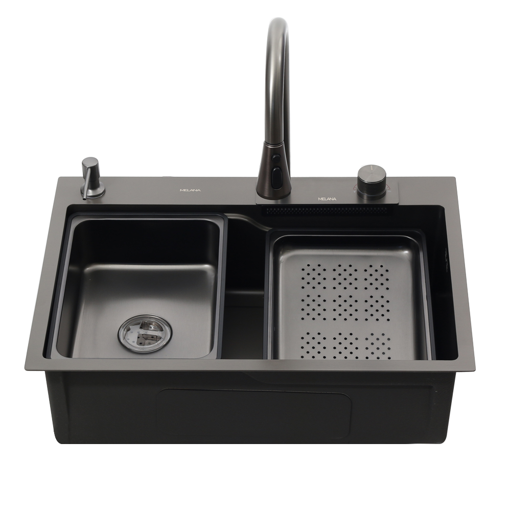 Мойка D6846B+6 MELANA ProfLine 3,0/215 ГРАФИТ врезная прямоугольная MLN-D6846B+6 D6846B+6 графит