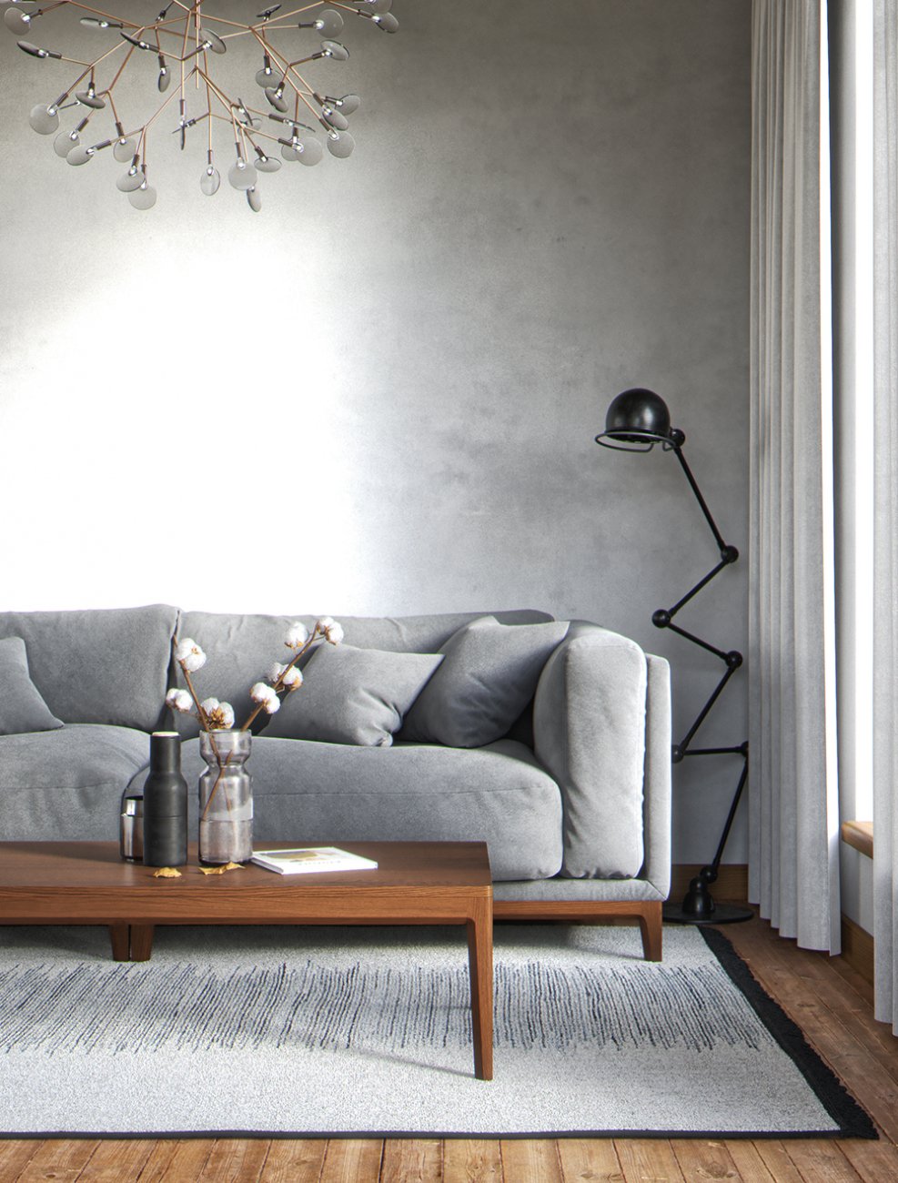 Журнальный столик прямоугольный беленый дуб Case №4 THE IDEA  210105 Беленый дуб;бежевый  - Вид №3