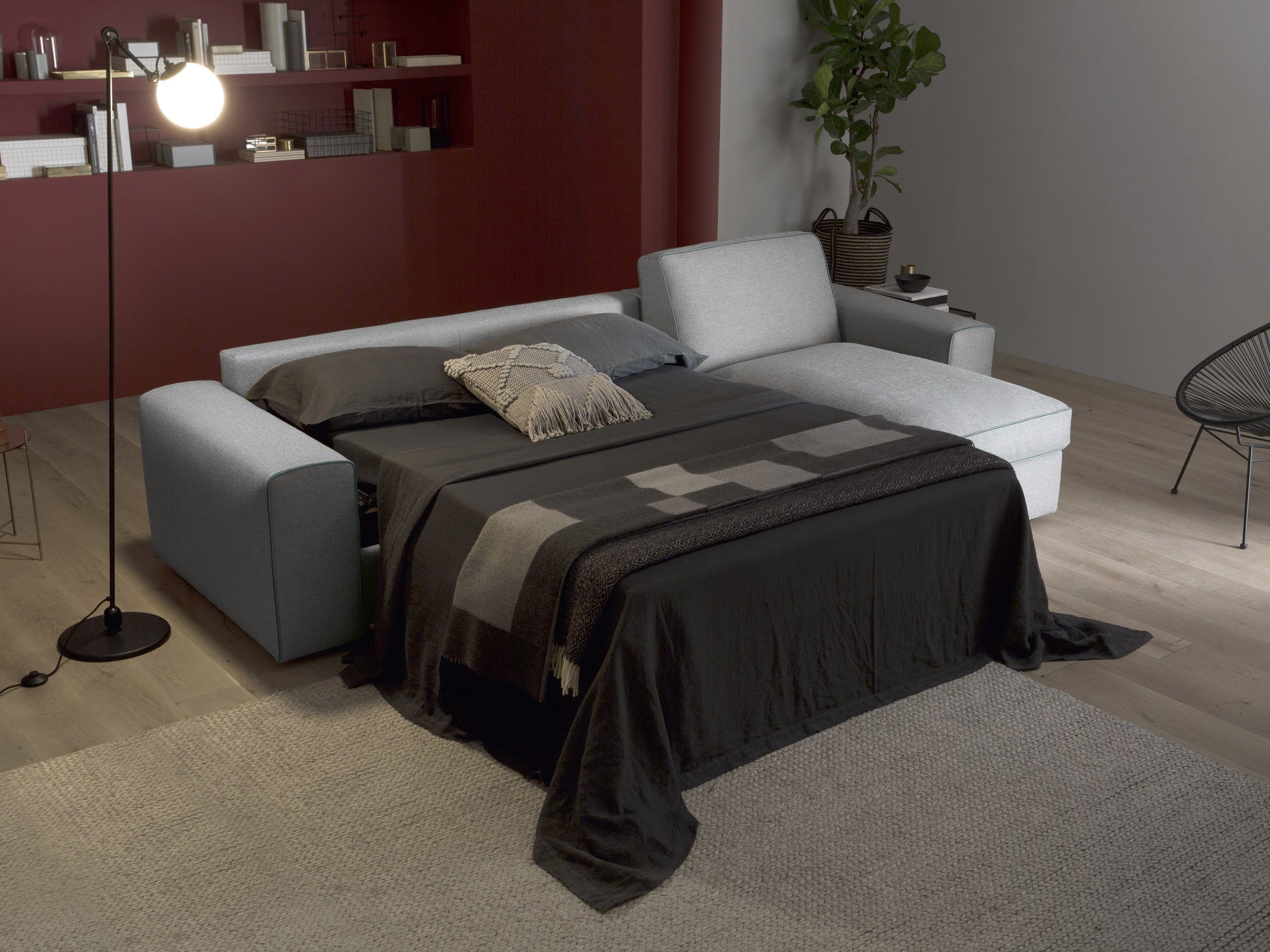 Двуспальный диван-кровать из ткани с полуостровом Felis Day &amp ARCH-00097456 - Вид №2