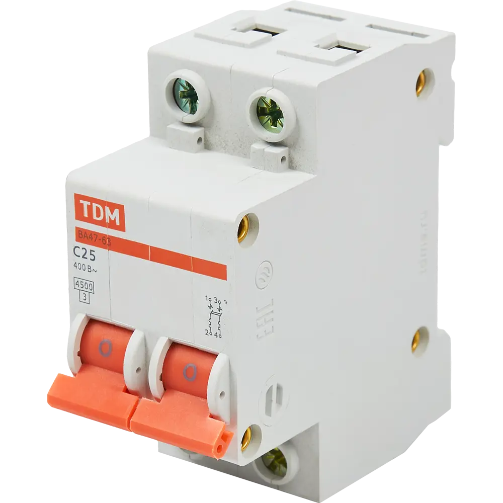 Автоматический выключатель TDM Electric ВА47-63 2P C25 А 4.5 кА SQ0218-0012 STLM-2014498 - Вид №1