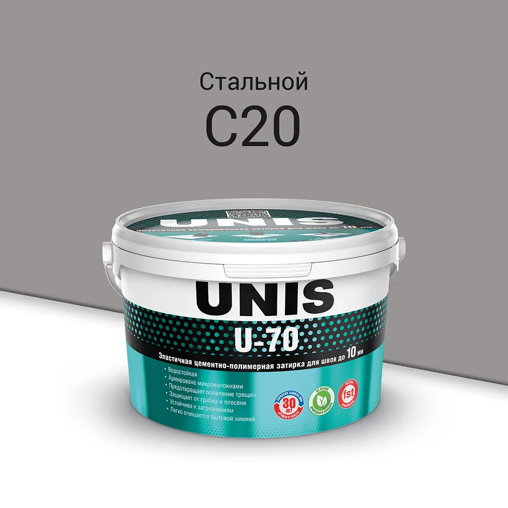 Затирка цементно-полимерная U-70 цвет стальной 2 кг Unis STLM-2048164 - Вид №1