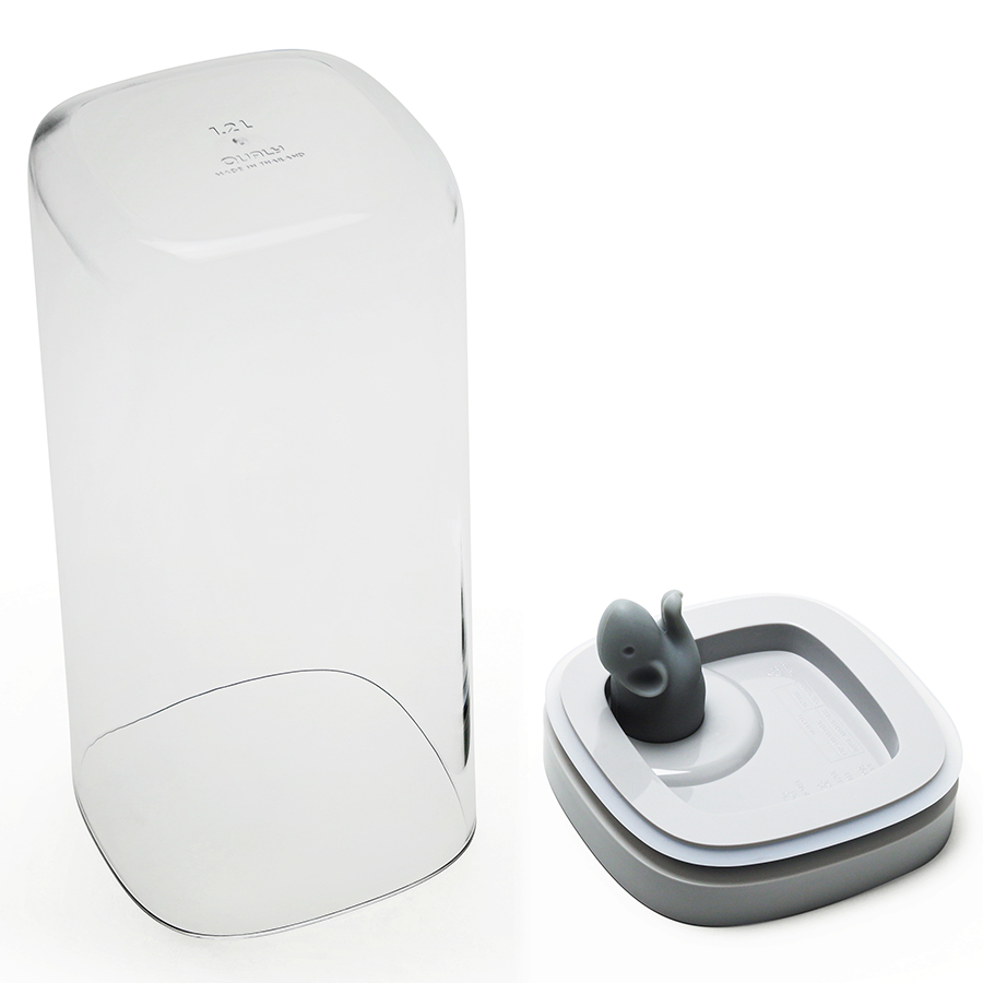 QL10346-CL-GY Контейнер для пищевых продуктов lucky mouse 1,2 л Qualy  - Вид №4