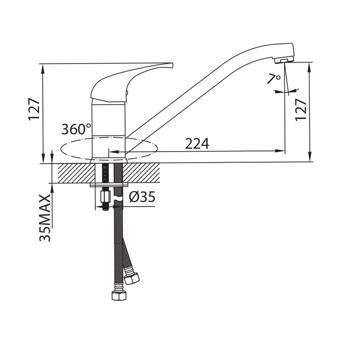 DA56002C MI Milardo Davis Смеситель для кухни Davis Россия  - Вид №4