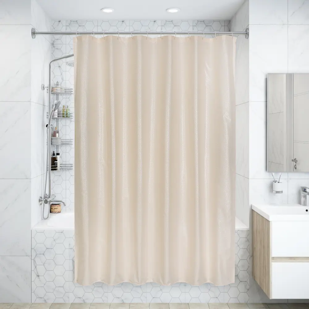 Штора для ванной комнаты «La perla» 180х200 см цвет бежевый 15478349 STLM-2057532 WESS