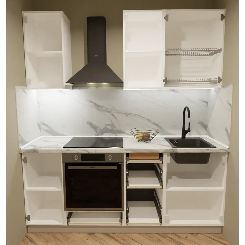 Кухонный гарнитур 200x60 см Ньюпорт БШВ цвет топо KONSENSA STLM-2173137 - Вид №2