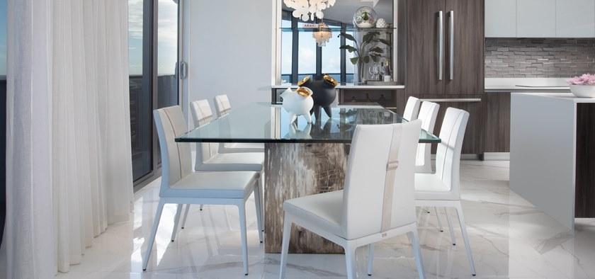 MORADA Прямоугольный обеденный стол из дерева и стекла Petra sun-id-1373690 - Вид №2