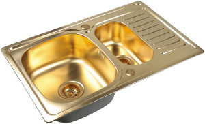 Мойка кухонная ZorG Inox SZR 78-2-50 BRONZE из нержавеющей стали, бронза
