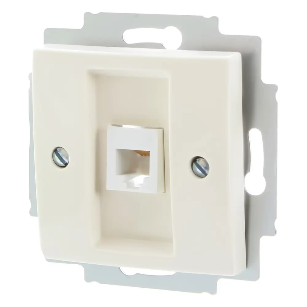Телефонная розетка встраиваемая ABB Basic 55 RJ11, цвет бежевый Basic55 STLM-2039718