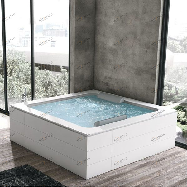 Ванна напольная с панелями CORIAN Bolla Siforo Q 190x190 см с аэромассажем AIRPOOL-VIP 2BOA4N5.OPAQ1N0 Gruppo Geromin 2BOA4N5OPAQ1N0