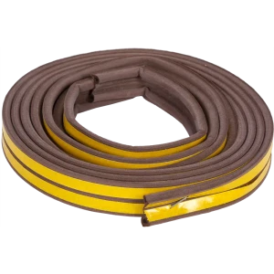 Уплотнитель для окон коричневый P-профиль, 9х5.5 мм х 6 м