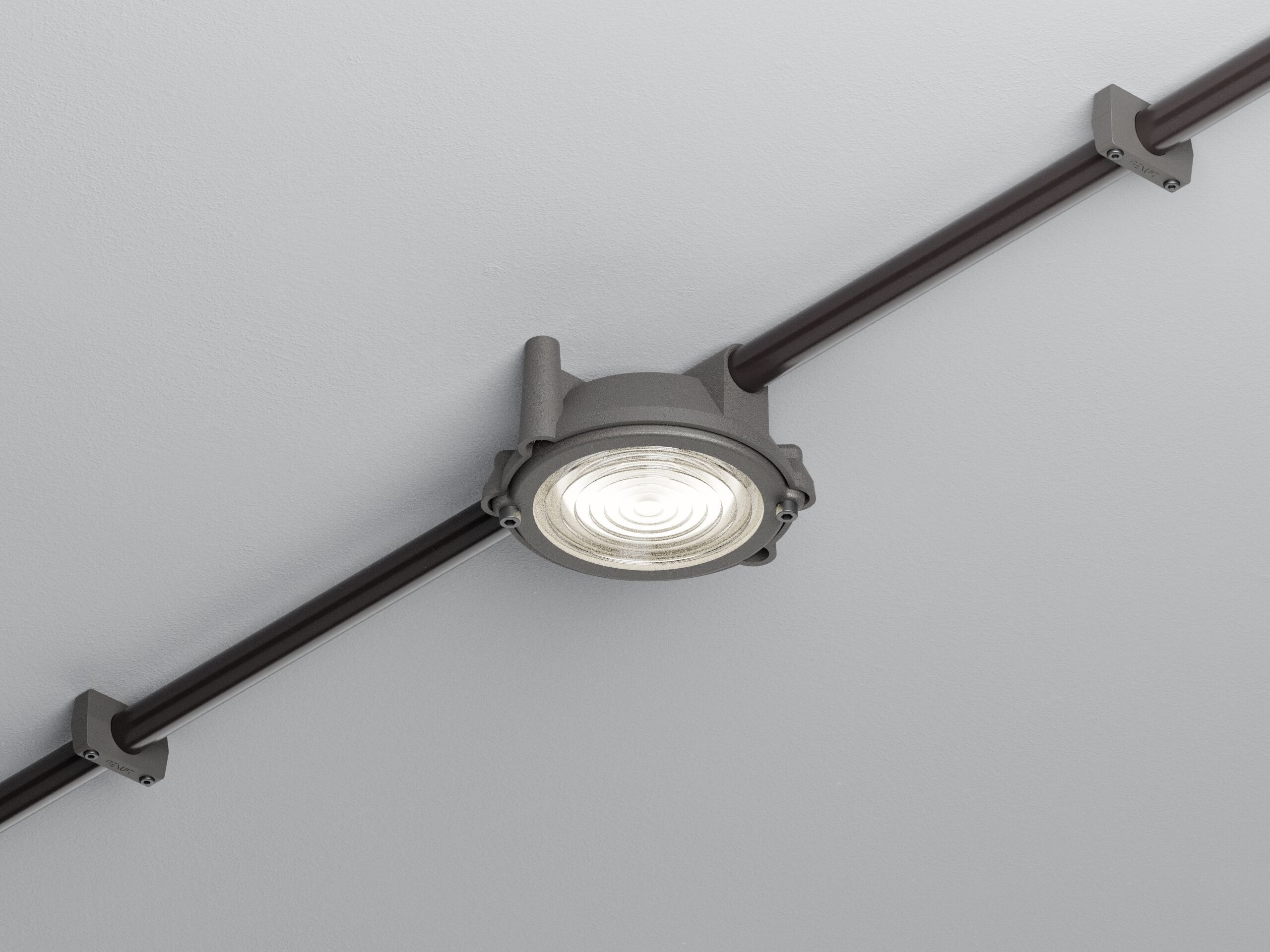 Анодированный алюминиевый потолочный светильник Genuit Graphite ARCH-00095174