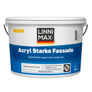 Краска фасадная Linnimax Acryl SF матовая цвет прозрачный база C 9 л