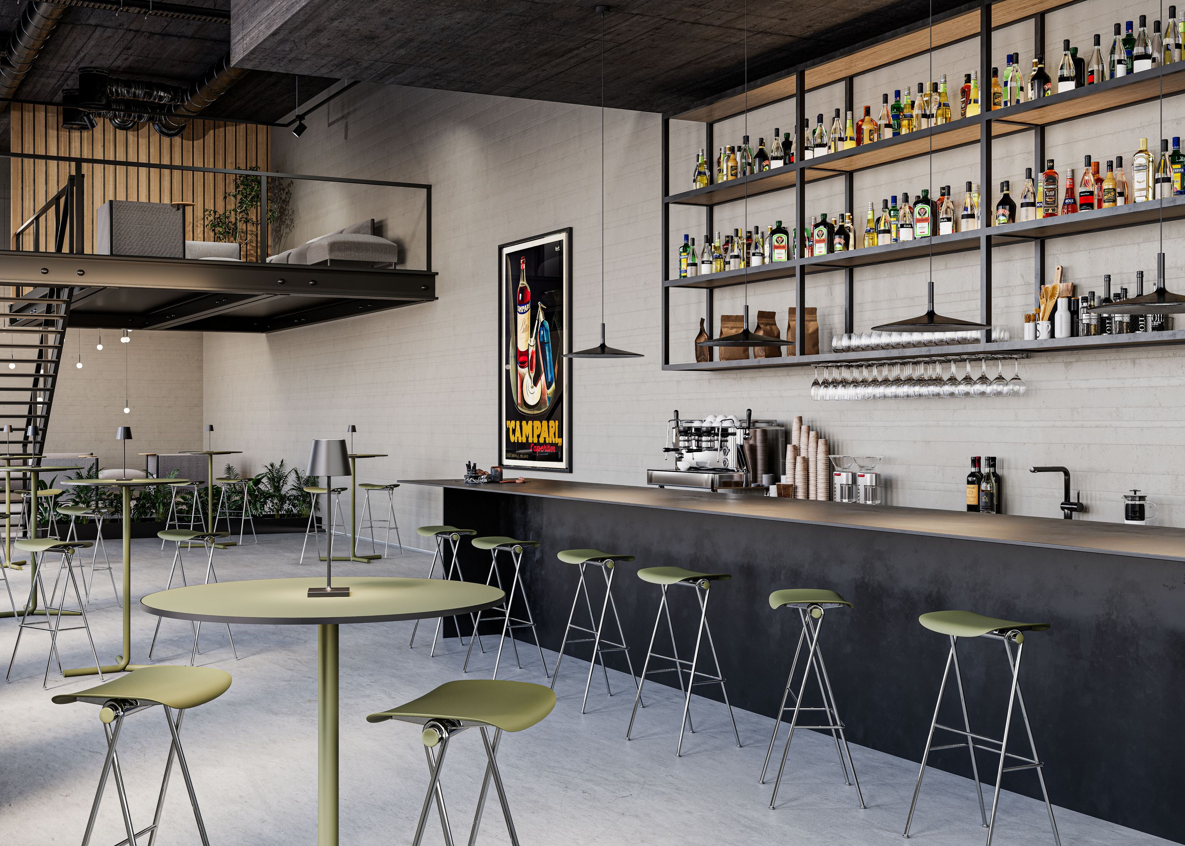 Высокий стальной стул с сиденьем из полипропилена Infiniti флип ARCH-00033494 - Вид №3