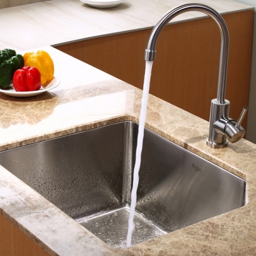 KHU121-23-KPF2160-KSD30SN Накладная раковина на столешницу  прямоугольная Krausru  - Вид №6