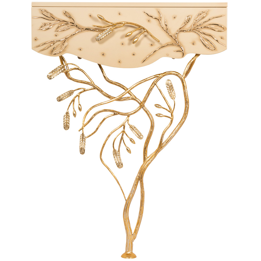 15013 Консоль Oliva Branch Айвори Мраморное золото BOGACHO 4627196596863 - Вид №3