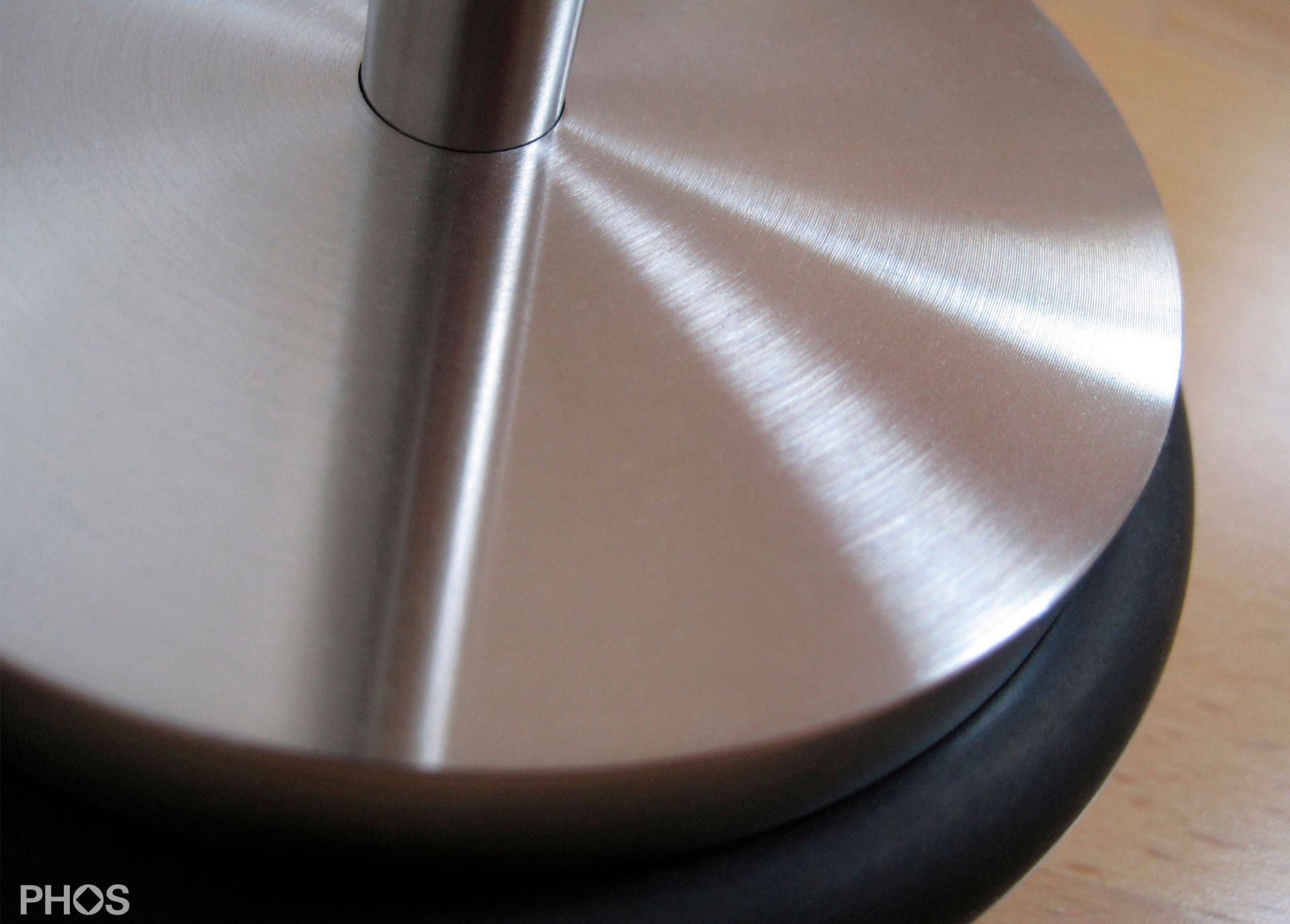 TSB90-75G275 Напольный дверной стопор, тяжелый, с ручкой 27,5 см, ø90 мм, высота 75 мм. PHOS  - Вид №3