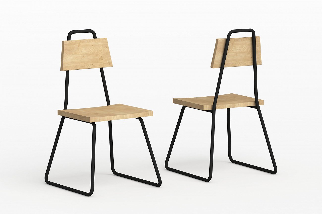 Стул с металлическими ножками и деревянным сиденьем бирюзовый Bauhaus WOODI  00-3966226 Голубой  - Вид №1