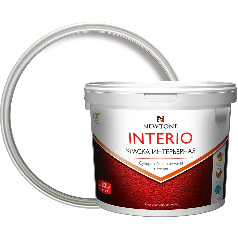 Краска водно-дисперсионная интерьерная Newtone Interio латексная база А 4.5 л 84439889 STLM-2201460 