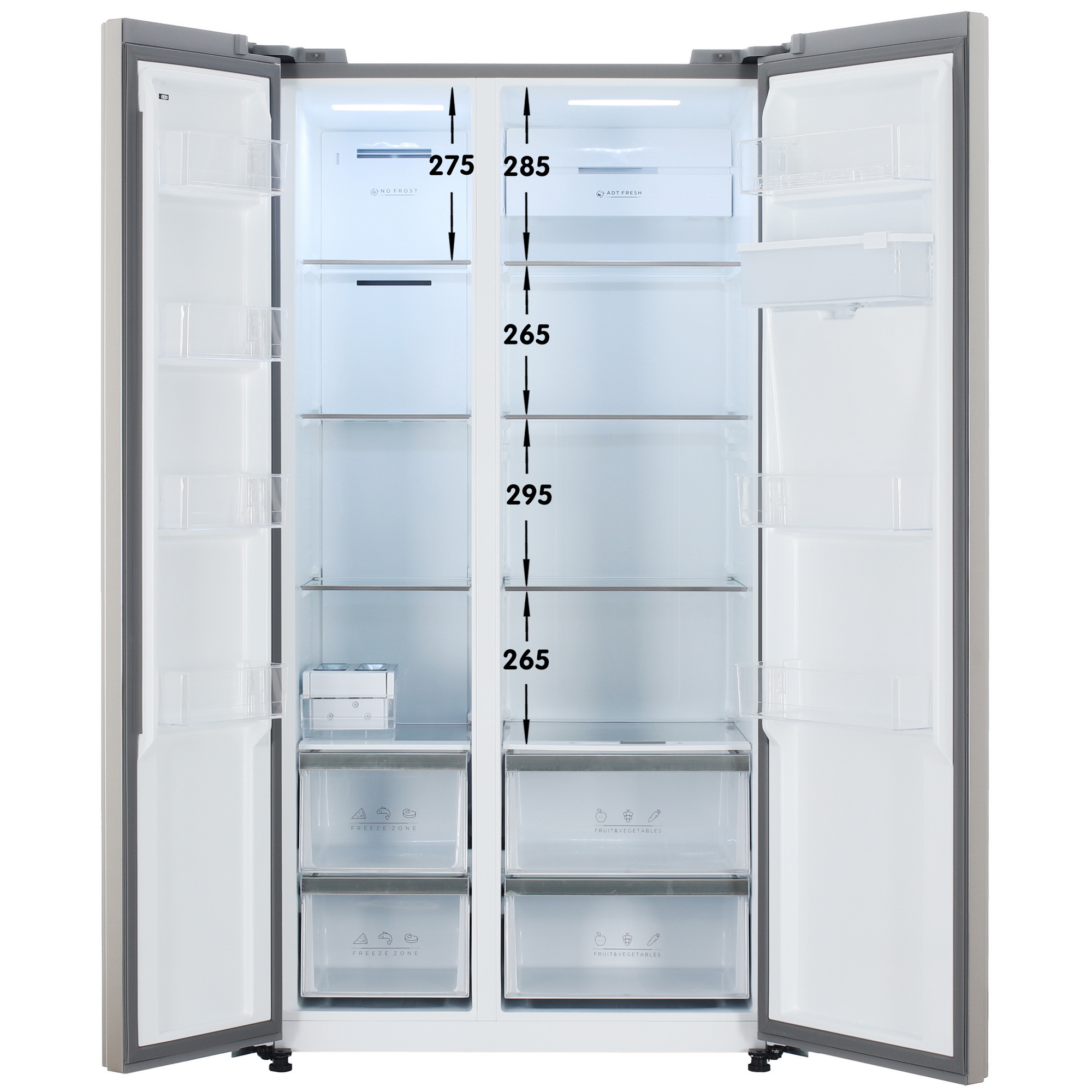 9071484 Холодильник Side by Side   DEXP SBS4-61AMA серебристый STDN-0113117 - Вид №1