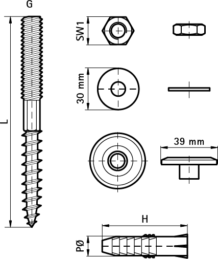 0657800 Крепление для труб  BIS Крепёж для умывальника монтаж умывальников и рукомойников WALRAVEN  - Вид №1