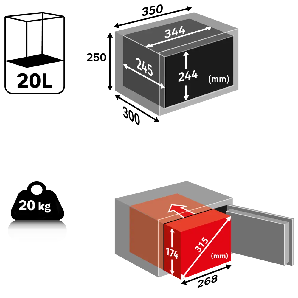 Сейф мебельный Standers N3, электронный замок, 20 л STLM-2068888 - Вид №10