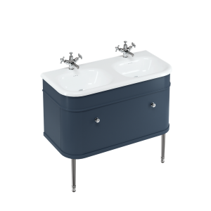 Burlington Chalfont Chalfont 1000мм одинарный ящик - синий с хромированными ножками CH100B-CHLEGCHR