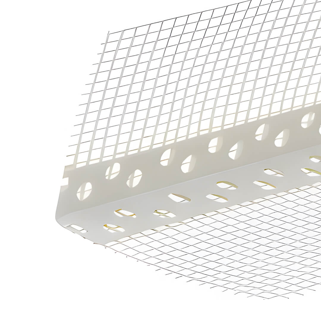 Угол перфорированный белый ПВХ 20х20х3000 с сеткой 100х150 (50) STELLA STSR-519