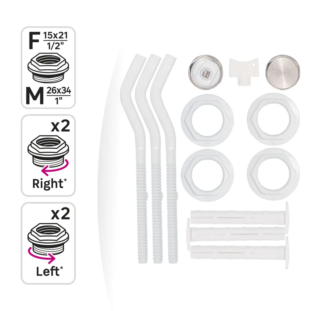 Монтажный комплект для радиатора MONLID 1"x1/2" сталь с кронштейном белый 10 шт STLM-2142731