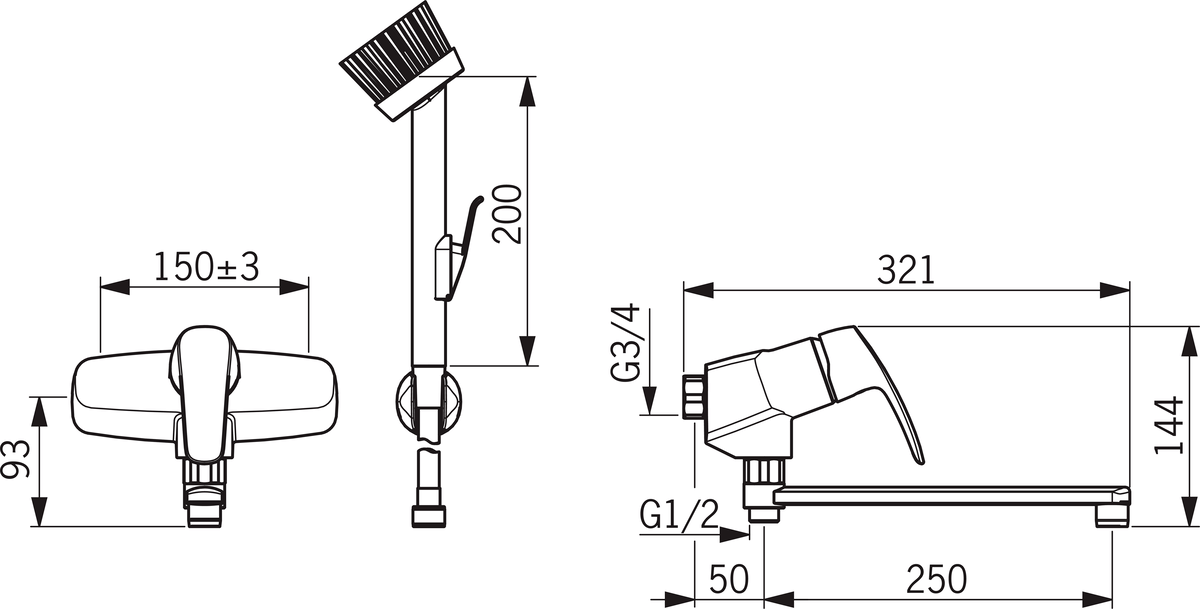 Oras 1077 Смеситель для хозяйственного помещения 1077 Safira Хром  - Вид №1