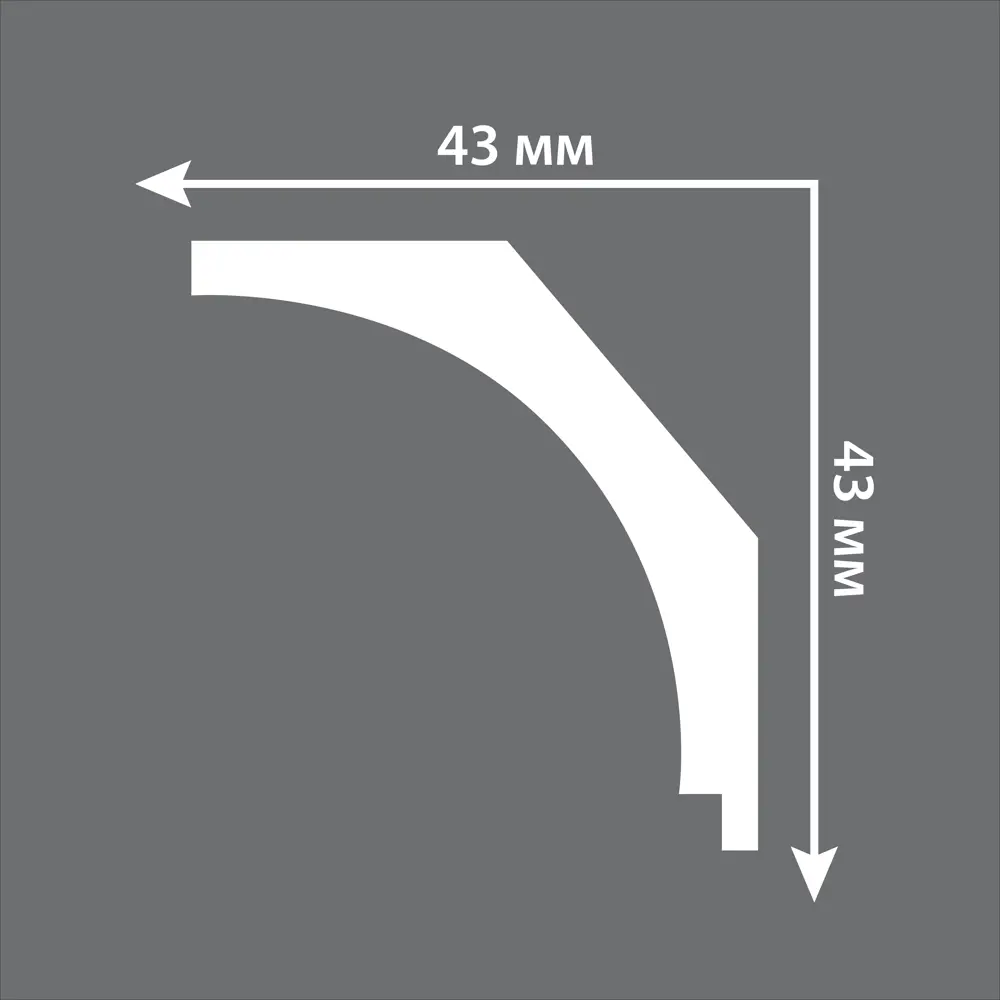Плинтус потолочный полистирол ударопрочный Decomaster D109 белый 43х60х2000 мм STLM-2015957 - Вид №4