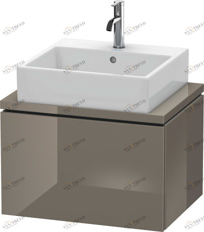 LC580008989 Тумбочка для компактной консоли L-Cube #LC5800 620 x 477 мм Фланелево-серый глянцевый лак Duravit