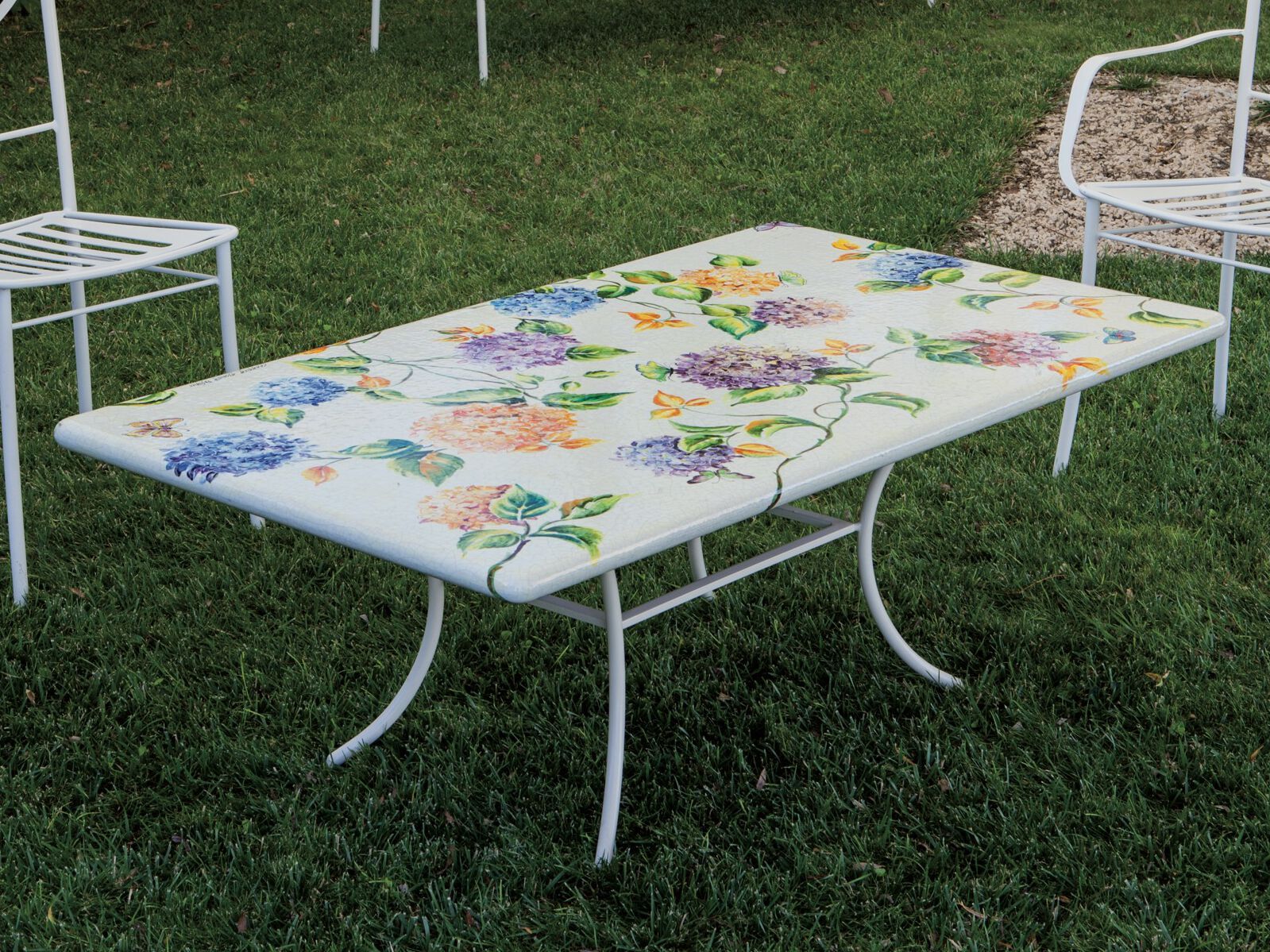 Садовый стол из фаянса и нержавеющей стали DOMIZIANI классический ARCH-00005603 - Вид №1