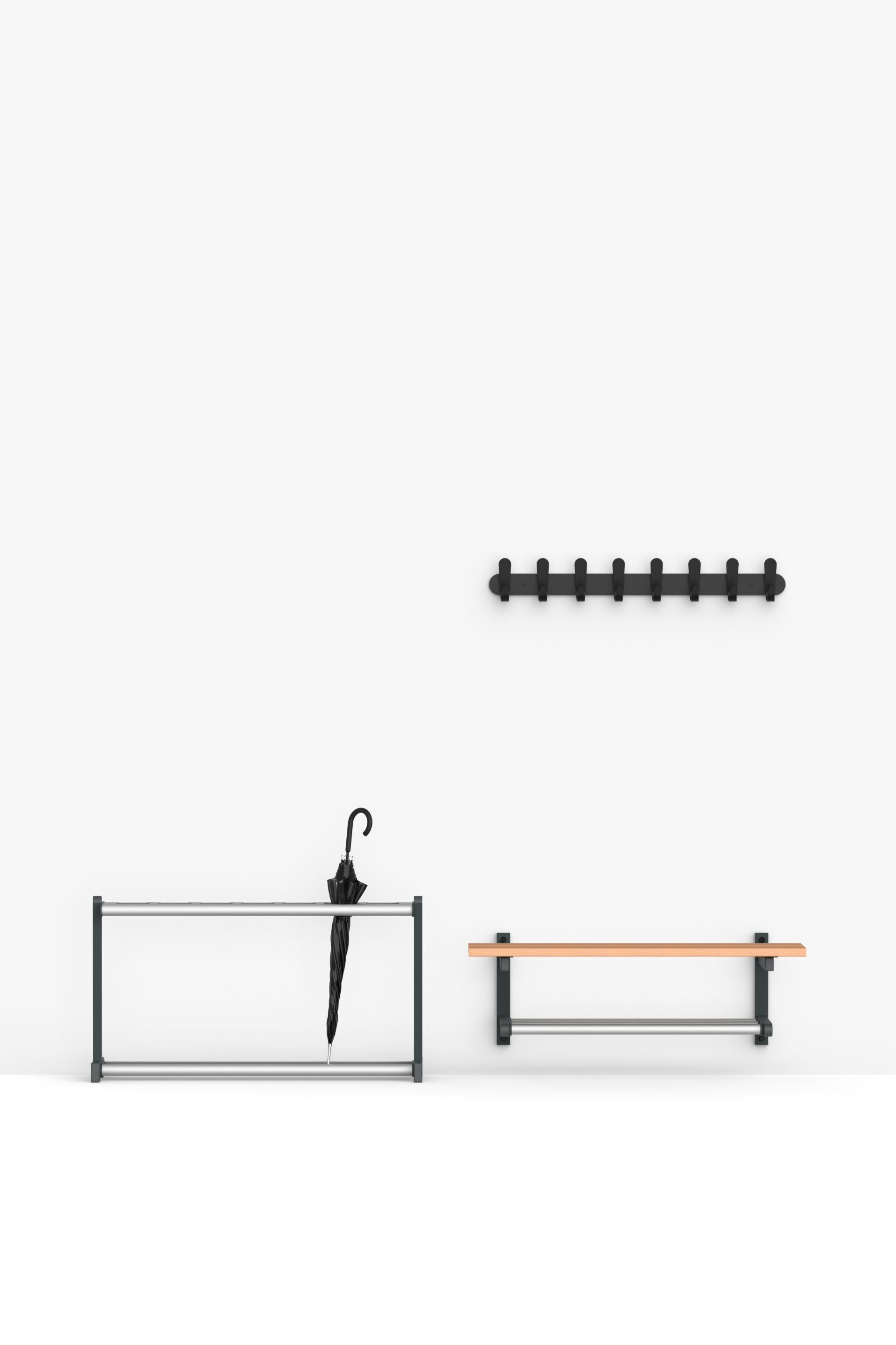 Стальная и пластиковая настенная вешалка FUNCTIONALS KROK HJH ARCH-00072504 - Вид №16