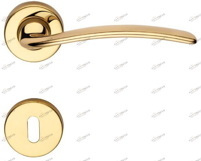 LINEA CALI' Классическая латунная ручка на розетке с замком Piuma sun-id-1433794