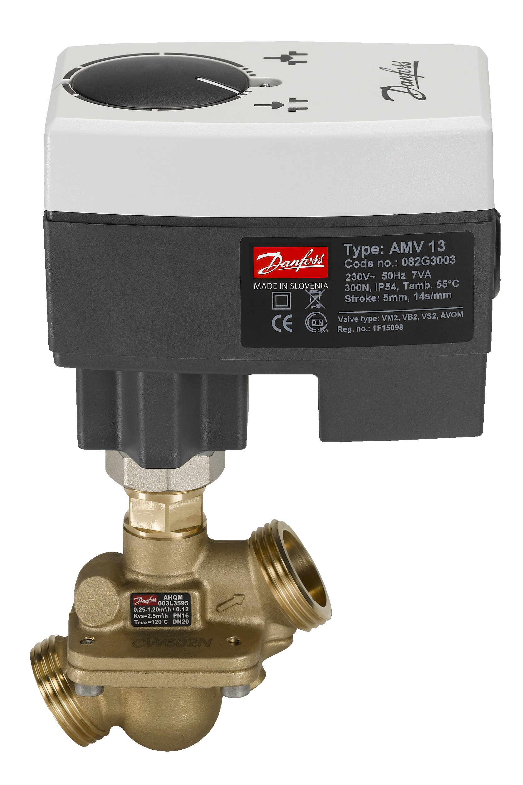 Danfoss Редукторные электроприводы с трехпозиционным управлением AMV 25 230В электропривод 082G3024  - Вид №11