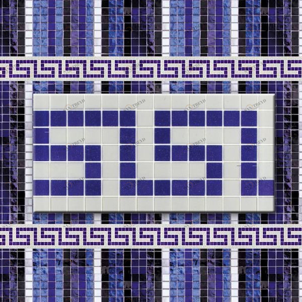 БОРДЮР ИЗ СТЕКЛЯННОЙ МОЗАИКИ BE114(m) ALMA БОРДЮРЫ 20 Бордюры из стеклянной мозаики BE114M