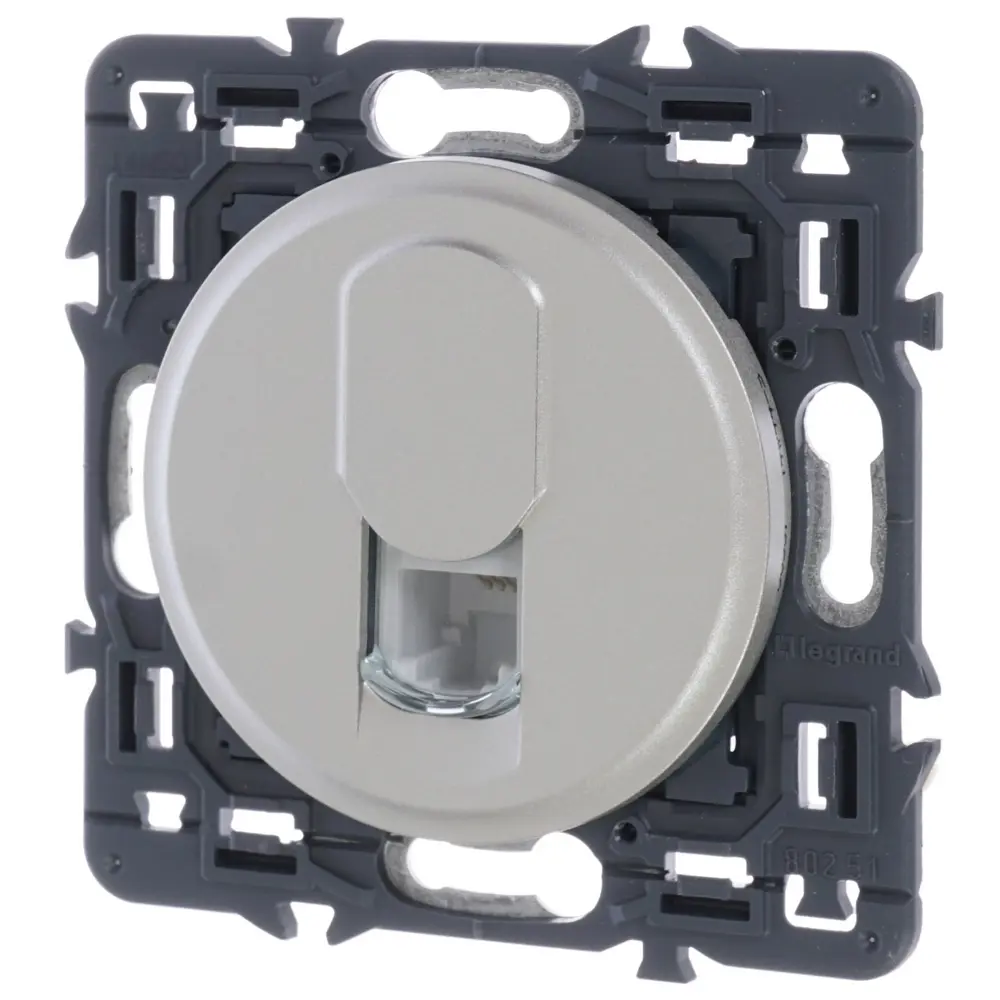 Розетка телефонная «Celiane» RJ11, цвет титан legrand STLM-2141136