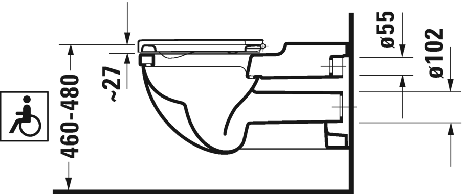 2203092000 Подвесной унитаз настенный Белый Duravit Starck 3 Германия - Вид №2