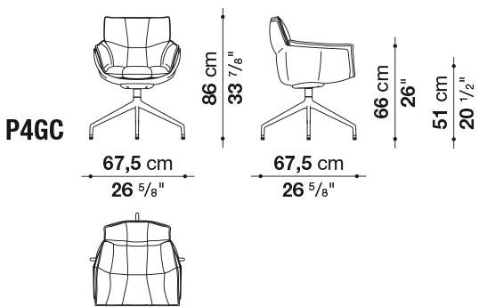 B&B Italia Стул на козелке из ткани с подлокотниками Husk sun-id-1455216 - Вид №4