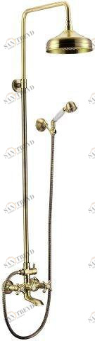 Душевая стойка со смесителем, с изливом, верхним и ручным душем CEZARES RETRO-C-CVD2-02