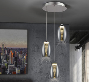 057976 Подвесной светильник 3L LED хром Schuller Nebula