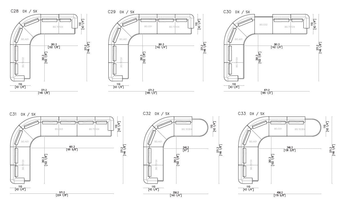 Секционный диван из изогнутой ткани Sicis Botero ARCH-00116512 - Вид №14