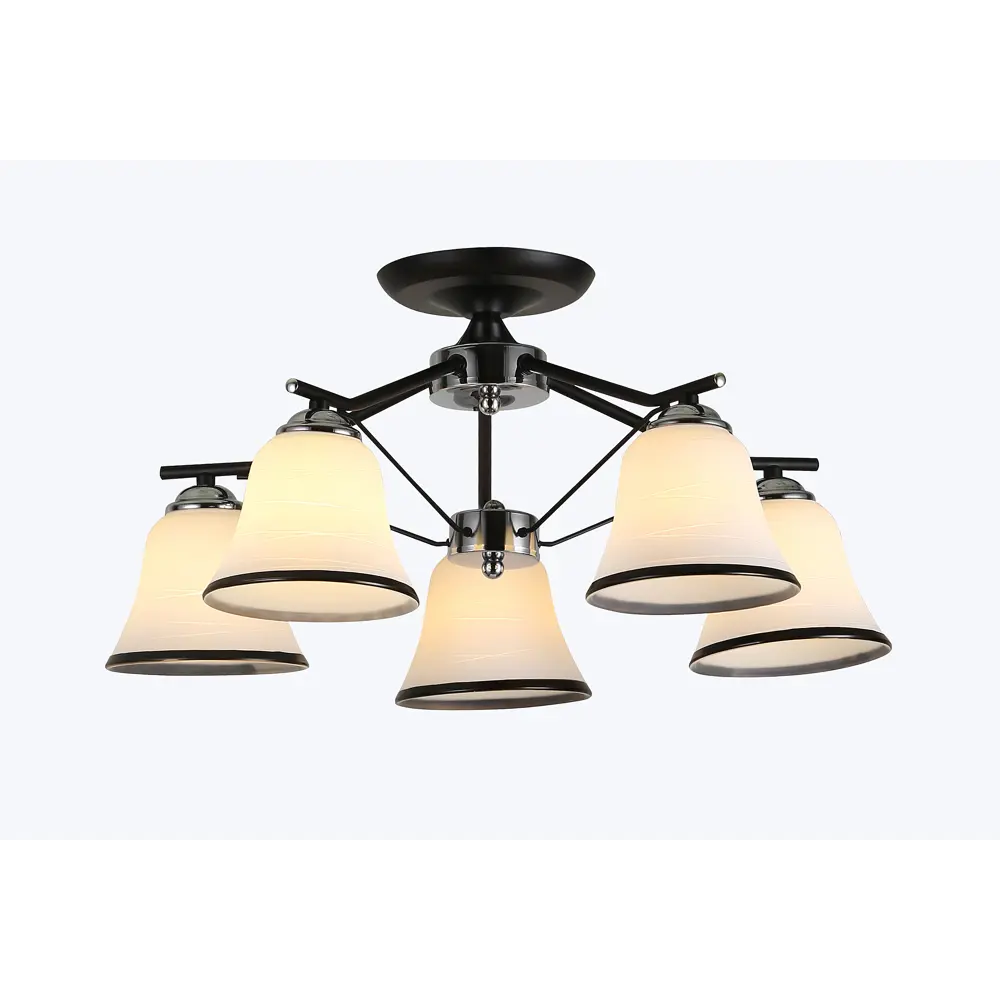 Люстра потолочная Vivianne, 5 ламп, 15 м², цвет хром/белый Toplight STLM-2127884