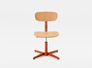 4-спицевое деревянное вращающееся офисное кресло