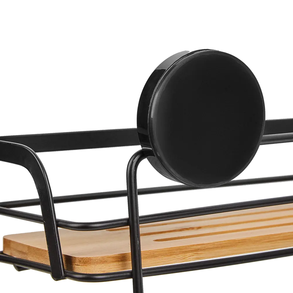 Полка для ванной прямоугольная Primanova одноярусная 26 см цвет черный Бамбук STLM-2034926 - Вид №1