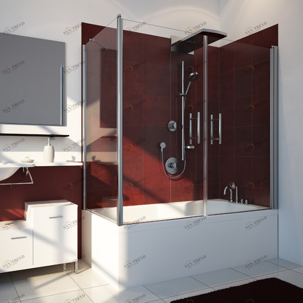 90100X140150GV603B Душевое ограждения на борт вынны GUTEWETTER Германия LUX