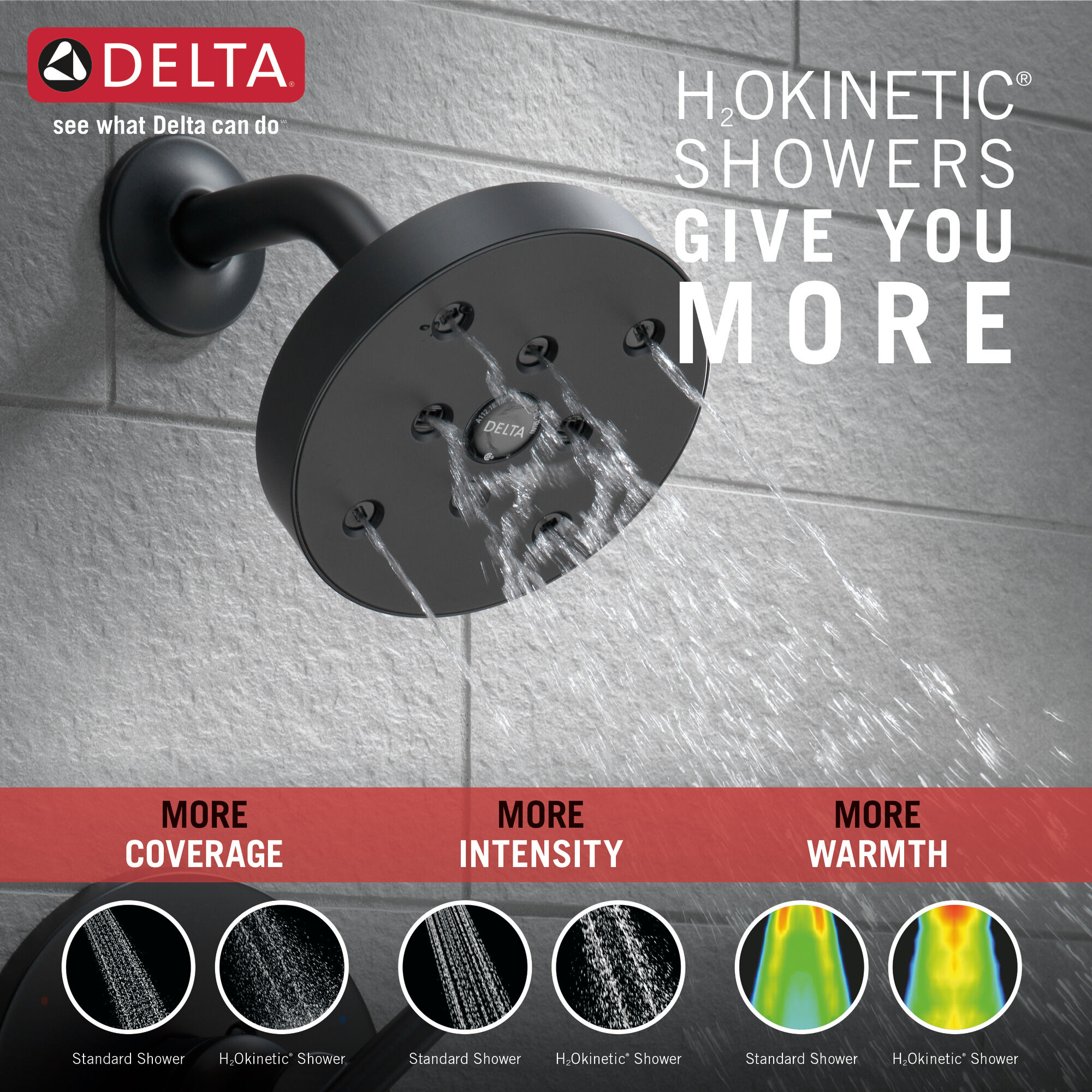 T14459-BL Monitor® 14 Series H2Okinetic® для ванны и душа Delta Faucet Trinsic Матовый черный  - Вид №1